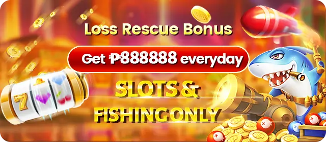 Slots and fishing banner showcasing various fishing equipment and slot machines.